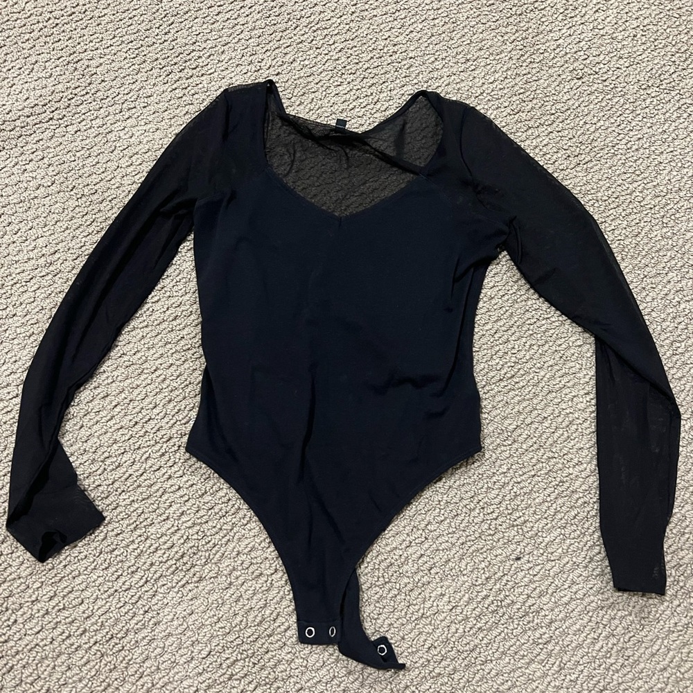 Express mesh sleeve bodysuit